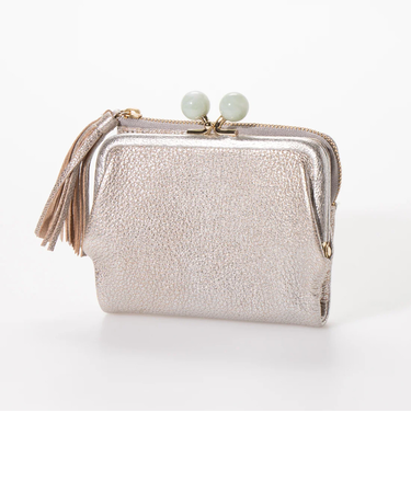 【当商品送料無料】ペルケ perche 財布 通販 二つ折り財布 折り財布 折財布 アクリル玉 2つ折りガマ口 がま口財布 ミニウォレット ミニ財布