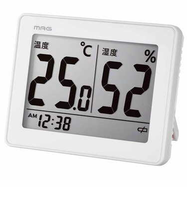 【当商品送料無料】MAG マグ 温湿度計 デジタル 通販 時計 温度 湿度 小型 置時計 置き時計 掛け時計 温度計 湿度計 見やすい デザイン