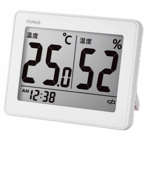 【当商品送料無料】MAG マグ 温湿度計 デジタル 通販 時計 温度 湿度 小型 置時計 置き時計 掛け時計 温度計 湿度計 見やすい デザイン
