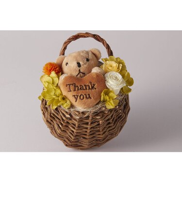 【当商品送料無料】プリザーブドフラワー かわいい 通販 スマイルベア フラワーアレンジメント プリザードフラワー フラワーギフト お花 花 くま 熊