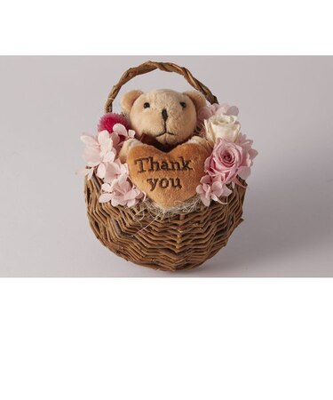 【当商品送料無料】プリザーブドフラワー かわいい 通販 スマイルベア フラワーアレンジメント プリザードフラワー フラワーギフト お花 花 くま 熊