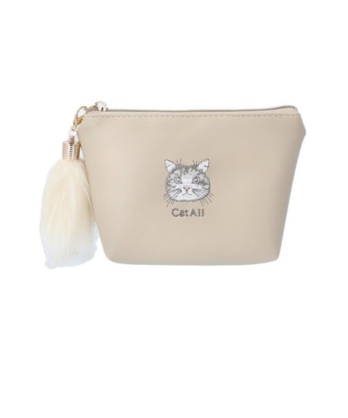 【当商品送料無料】猫 グッズ ポーチ 通販 ねこ ネコ 舟形ポーチ 船形ポーチ メイクポーチ ガジェットポーチ しっぽ ファスナー おしゃれ