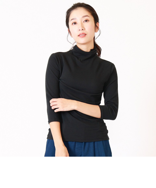 【当商品送料無料】ボトルネック プルオーバー 7分袖 楽天 タートルネック カットソー ハイネック Tシャツ 七分袖 レディース UVカット