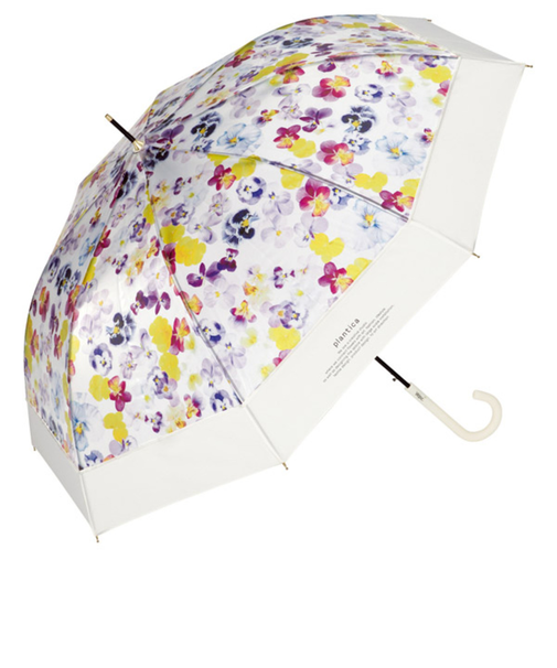 【当商品送料無料】ビニール傘 おしゃれ 通販 花柄 半透明 ジャンプ式 フラワー 61cm グラスファイバー フラワーアンブレラ 雨傘 傘 長雨傘