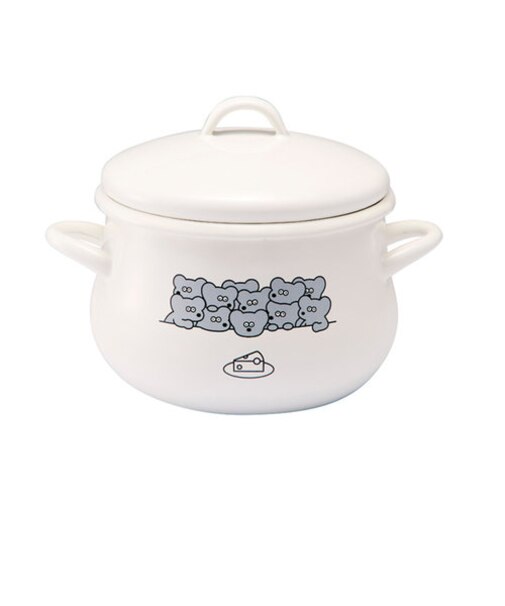 【当商品送料無料】ホーロー鍋 16cm 通販 ねずみのANDY グッズ 両手鍋 鍋 なべ ナベ 琺瑯 ホーロー キャセロール 直火 IH対応 小さい