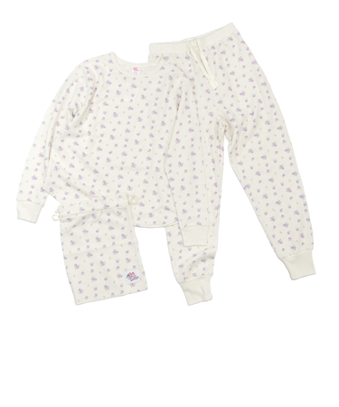 【当商品送料無料】ワッフル 生地 セットアップ 通販 JEMORGAN サーマル JD570-59S 花柄 かわいい ルームウェア 上下セット