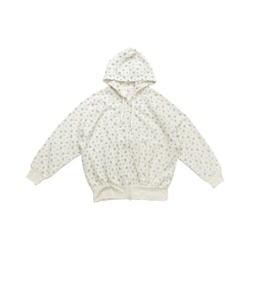 【当商品送料無料】ワッフル 生地 花柄 通販 パーカー JEMORGAN サーマル JD672-59S ジェーイーモーガン フルジップパーカー