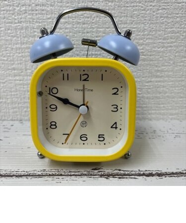 【当商品送料無料】目覚まし時計 おしゃれ 通販 ツインベル 角型 目覚まし機能 12cm x 8.6cm 電池式 アナログ サイレントモード