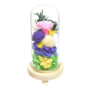 【当商品送料無料】プリザーブドフラワー 仏花 通販 お供えガラスドーム 光莉 ひかり お供え物 おしゃれ 枯れない 水やり不要 法事 花 お盆