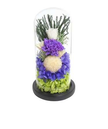 【当商品送料無料】プリザーブドフラワー 仏花 通販 お供えガラスドーム 光莉 ひかり お供え物 おしゃれ 枯れない 水やり不要 法事 花 お盆