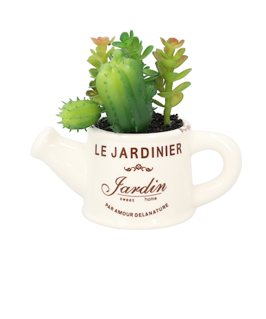 【当商品送料無料】光触媒 観葉植物 卓上 通販 じょうろ フェイクグリーン ミニ おしゃれ 造花 ギフト プチギフト 贈り物 かわいい 消臭 抗菌