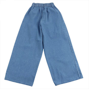 【当商品送料無料】パンツ キッズ 子供服 好評 デニム ストレッチ ワイドパンツ キュロット ズボン 長ズボン ロングパンツ バギーパンツ 女の子