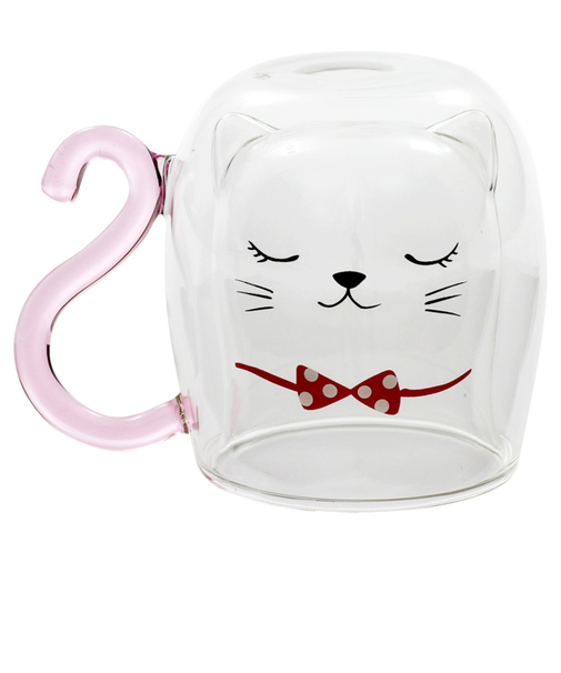 【当商品送料無料】セラミック藍 マグカップ 猫 通販 マグ コップ コーヒーカップ スープカップ 食器 カップ 2重構造 2重 ダブルウォール 耐熱