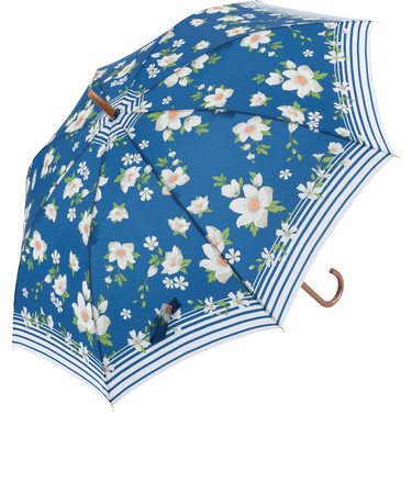 【当商品送料無料】傘 レディース 長傘 耐風 おしゃれ 通販 ジャンプ オシャレ エレガント 花柄 カジュアル ネイビー グラスファイバー 丈夫