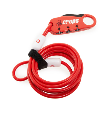 【当商品送料無料】ワイヤーロック crops クロップス 通販 ワイヤー 錠 ダブルループ 防犯 盗難防止 鍵 自転車 180cm ダイヤル式 3桁