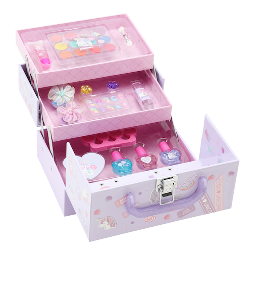 【当商品送料無料】バニティ メイクボックス 通販 3段 ユニコーン メイクセット キッズ コスメ 化粧 セット メイク メイクアップ こども 子供