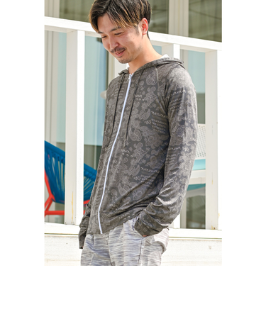 【当商品送料無料】ラッシュガード メンズ 長袖 通販 おしゃれ 柄 パーカー 夏 ジップアップ M L XL XXL 海 プール 海水浴 UVカット