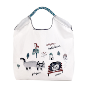 【当該商品送料無料】刺繍 ワッシャーバッグ M アニマル 通販 ワッシャーバック サブバッグ サブバック トート 肩掛け エコバッグ エコバック