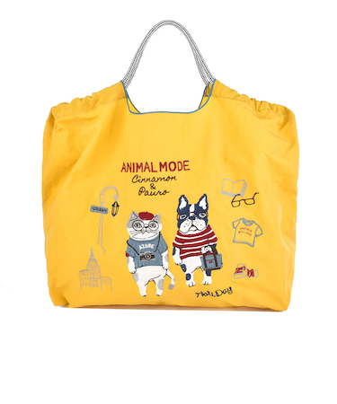 【当該商品送料無料】刺繍 ワッシャーバッグ L アニマル 通販 ワッシャーバック トート ショルダー 肩掛け エコバッグ エコバック 買い物バッグ