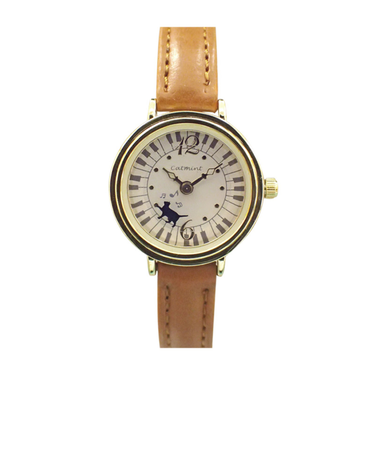 【当該商品送料無料】腕時計 レディース 通販 日本製 ウォッチ ネコの秒針 動く猫 ローリング猫 革ベルト レディース腕時計 キャット 猫 ネコ