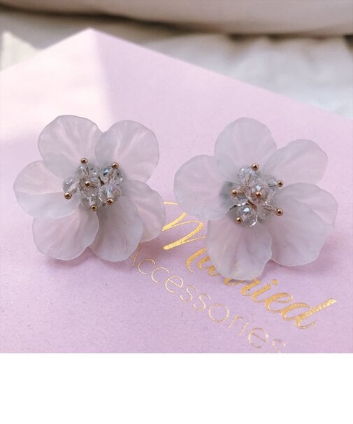 【当該商品送料無料】ブライダル イヤリング 花 通販 ブライダルアクセサリー ウェディングアクセサリー 大ぶり 花モチーフ 花型 揺れない 結婚式