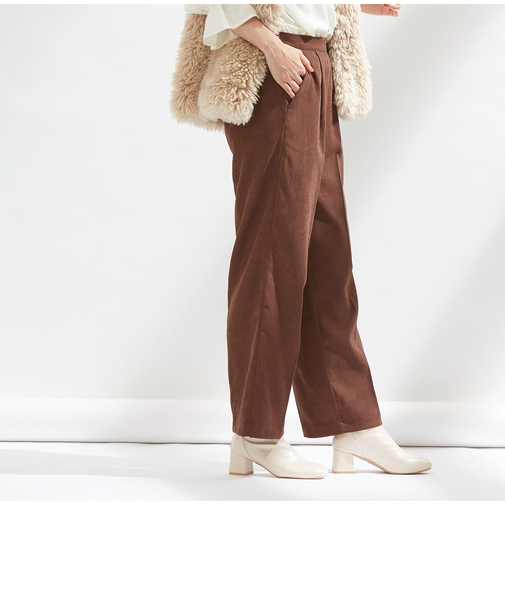 【当該商品送料無料】パンツ レディース きれいめ 通販 ワイドパンツ ズボン 長ズボン ビジネス ウール調×すっきりシルエットのストレートパンツ