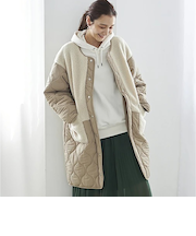 【当該商品送料無料】キルティングコート レディース 通販 ノーカラーコート ロングコート ノーカラージャケット 上着 きれいめ 秋 冬 秋冬