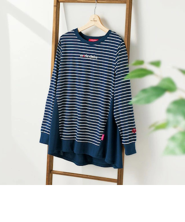 【当該商品送料無料】マリクレール プルオーバー 通販 MC 切替ボーダープルオーバー Tシャツ 長袖 ボーダーT ロンT ボーダーTシャツ
