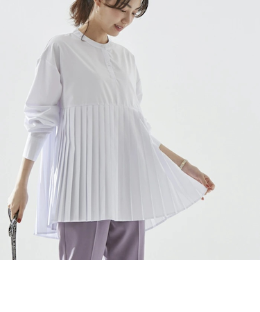 【当該商品送料無料】ブラウス 長袖 レディース きれいめ 通販 シャツブラウス シャツ トップス 360度こなれ感プリーツ切替シャツ おしゃれ