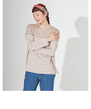 【当該商品送料無料】綿100 ロンT レディース 通販 Tシャツ カットソー プルオーバー 長袖 トップス 綿100％ボーダーロングＴ おしゃれ