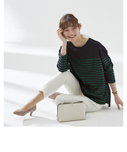 【当該商品送料無料】綿100 ロンT レディース 通販 Tシャツ カットソー プルオーバー 長袖 トップス 綿100％ボーダーロングＴ おしゃれ