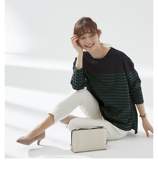 【当該商品送料無料】綿100 ロンT レディース 通販 Tシャツ カットソー プルオーバー 長袖 トップス 綿100％ボーダーロングＴ おしゃれ