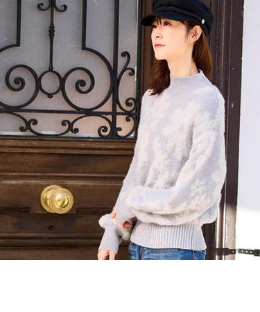 【当該商品送料無料】ニット レディース 柄 通販 セーター シャギーニット プルオーバー 長袖 花柄ジャガードフェザーニット 秋冬 秋 冬 おしゃれ