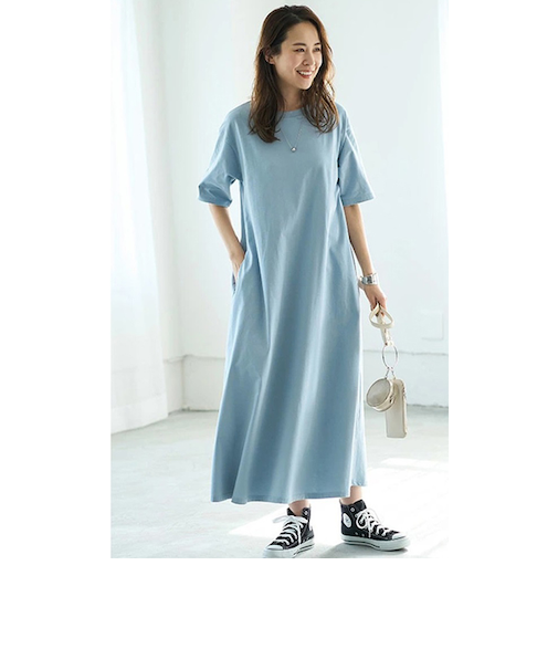 【当該商品送料無料】ワンピース レディース 夏 半袖 通販 ワンピ Tシャツワンピ Tシャツワンピース 春夏 綿100％Ａラインカットソーワンピース