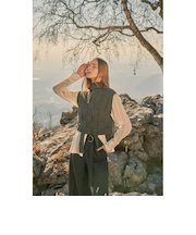 【当該商品送料無料】MIND マインド バスケット編み ベスト 通販 ニット レイヤード ニットベスト 重ね着 チョッキ ノースリーブ 体型カバー