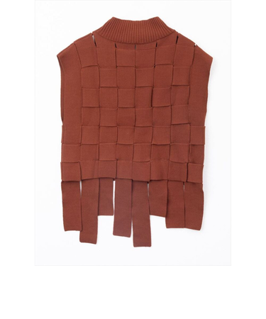 【当該商品送料無料】MIND マインド バスケット編み ベスト 通販 ニット レイヤード ニットベスト 重ね着 チョッキ ノースリーブ 体型カバー