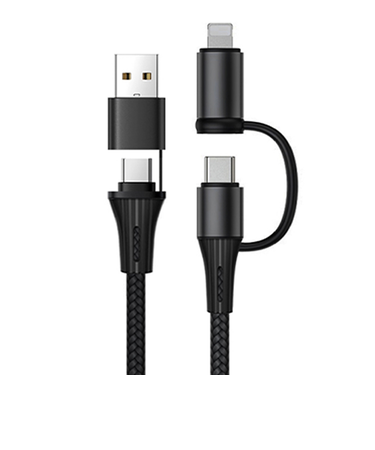 【当該商品送料無料】4in1 USB 充電ケーブル 通販 通信ケーブル タイプcケーブル ライトニングケーブル USBケーブル マルチ充電ケーブル