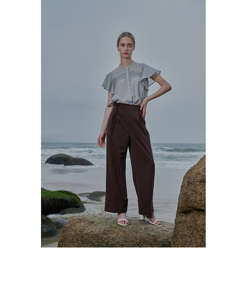 【当該商品送料無料】MIND マインド 紐付き ワイドパンツ 通販 ワイド パンツ ズボン 長ズボン ロングパンツ カジュアルパンツ ひも付き