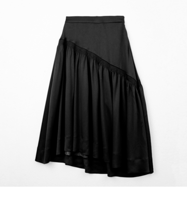 【当該商品送料無料】MIND レザーライクサテンギャザースカート 通販 スカート ギャザースカート ひざ丈スカート レディース ギャザー ひざ丈