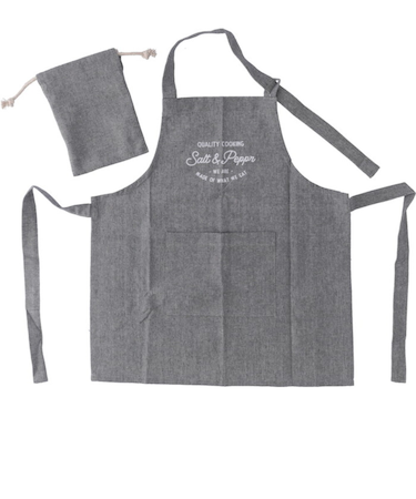 【当該商品送料無料】エプロン おしゃれ 女性用 通販 Salt&Pepper 後ろ 結び ポケット付き ミドル丈 シンプル ロゴ かわいい オシャレ