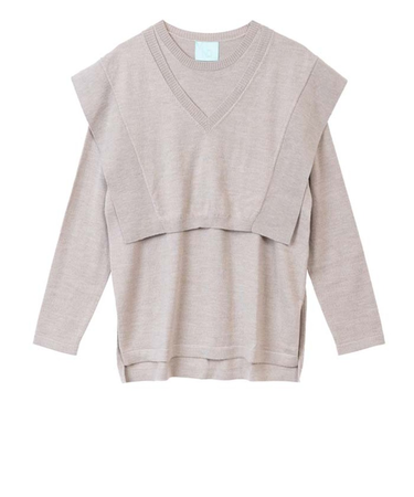 【当該商品送料無料】MIND マインド レイヤードニット 長袖 通販 レイヤード風 ニット プルオーバーニット セーター プルオーバー きれいめ