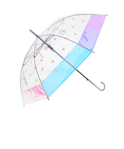 【当該商品送料無料】ビニール傘 子供 通販 傘 オーロラ ジャンプ傘 長傘 雨傘 オーロラビニール傘 かさ カサ 通学 レディース 女の子 女子