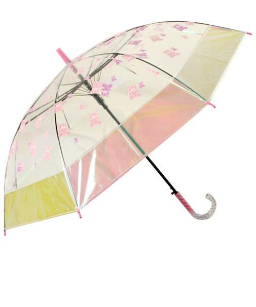 【当該商品送料無料】ビニール傘 子供 通販 傘 オーロラ ジャンプ傘 長傘 雨傘 オーロラビニール傘 かさ カサ 通学 レディース 女の子 女子