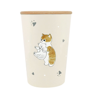 【当該商品送料無料】タンブラー 400ml 通販 mofusando モフサンド ステンレスタンブラー 2WAY 蓋付き マイボトル 保温 保冷