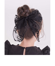 【当該商品送料無料】キッズ ヘアゴム リボン 通販 レース 48182102 ケイティ総レース立体リボンヘアゴム 大きめ 女の子 大人っぽい 卒園式
