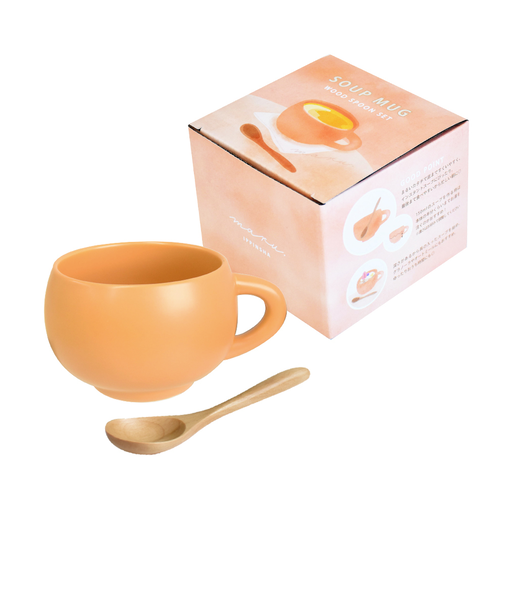 【当該商品送料無料】スープカップ スプーン付き 通販 スープマグ スープボウル 取っ手 スープ カップ 持ち手 スープマグカップ スプーン 木製