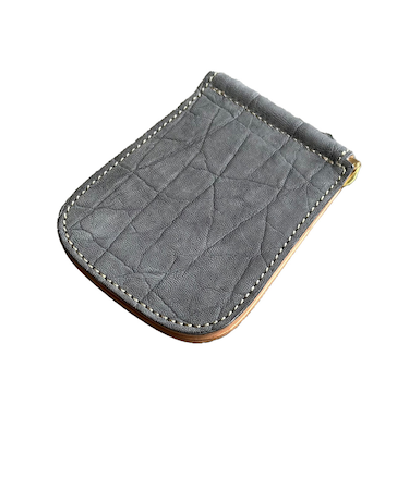 【当該商品送料無料】二つ折り マネークリップ 財布 通販 日本製 さいふ 革 革財布 お札ホルダー 象革 レザー カードホルダー コンパクト