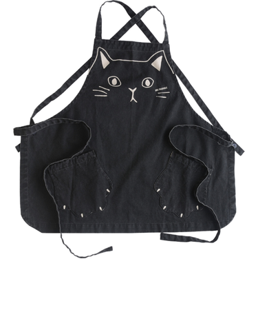 【当該商品送料無料】AND PACKABLE アンドパッカブル エプロン 猫 通販 前掛 前掛け ワークエプロン カフェエプロン 猫モチーフ ネコ