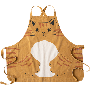 【当該商品送料無料】AND PACKABLE アンドパッカブル エプロン 猫 通販 前掛 前掛け ワークエプロン カフェエプロン 猫モチーフ ネコ