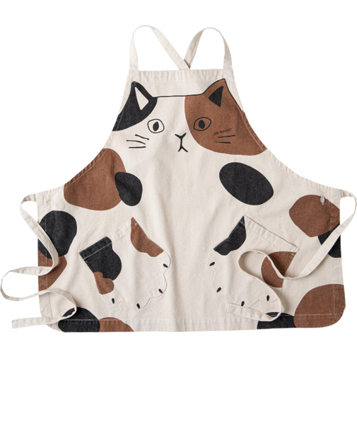 【当該商品送料無料】AND PACKABLE アンドパッカブル エプロン 猫 通販 前掛 前掛け ワークエプロン カフェエプロン 猫モチーフ ネコ